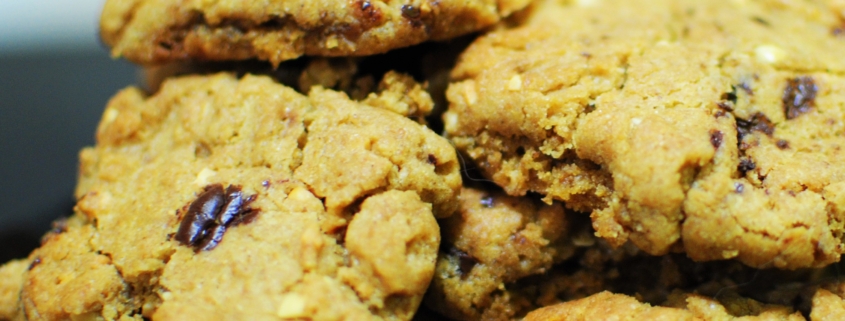 Peanut butter, chocolate chip cookies with ginger and molasses